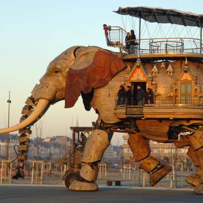 wooden mechanical elephant